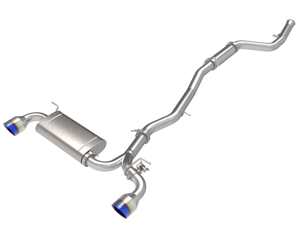 aFe POWER Takeda 2021 Toyota Supra 2.0L (t) 2.5in-3in 304 SS CB Exhaust w/ Blue Tips - Bull Strap