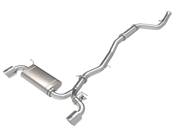 aFe POWER Takeda 2021 Toyota Supra 2.0L (t) 2.5in-3in 304 SS CB Exhaust w/ Polished Tips - Bull Strap