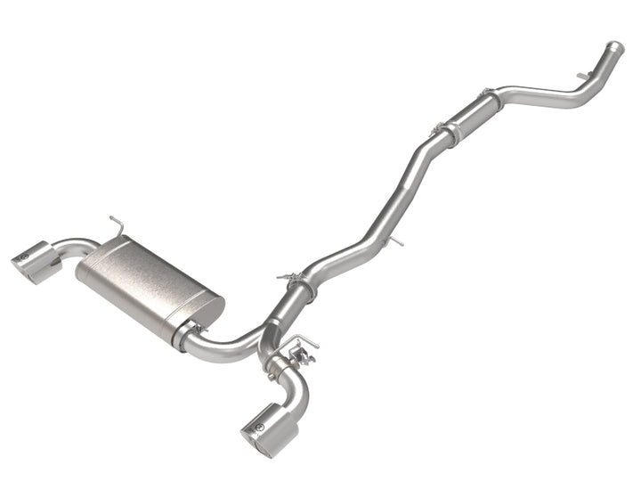aFe POWER Takeda 2021 Toyota Supra 2.0L (t) 2.5in-3in 304 SS CB Exhaust w/ Polished Tips - Bull Strap