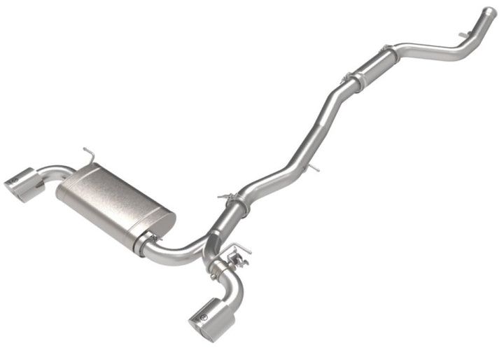 aFe POWER Takeda 2021 Toyota Supra 2.0L (t) 2.5in-3in 304 SS CB Exhaust w/ Polished Tips - Bull Strap