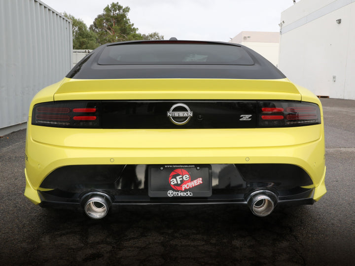 aFe POWER Takeda 2023 Nissan Z 2 1/2in 304 SS Cat-Back Exhaust System w/ Carbon Fiber Tips - Bull Strap