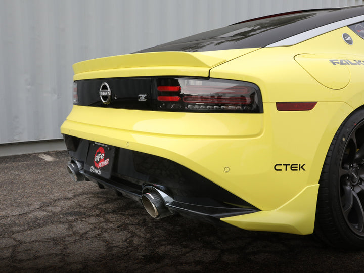 aFe POWER Takeda 2023 Nissan Z 2 1/2in 304 SS Cat-Back Exhaust System w/ Carbon Fiber Tips - Bull Strap