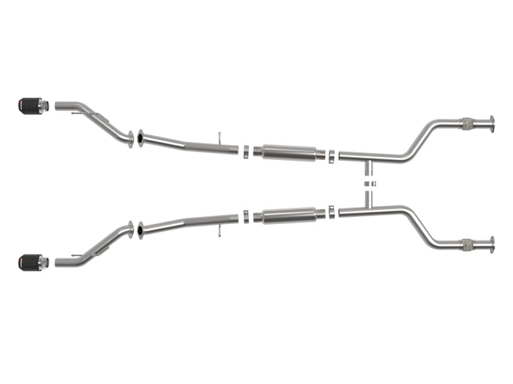 aFe POWER Takeda 2023 Nissan Z 2 1/2in 304 SS Cat-Back Exhaust System w/ Carbon Fiber Tips - Bull Strap