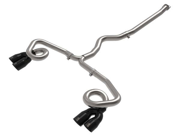 aFe POWER Takeda 3in to 2-1/2in 304 SS Cat-Back Exhaust w/ Black Tips 22-23 Subaru WRX H4-2.4L (t) - Bull Strap