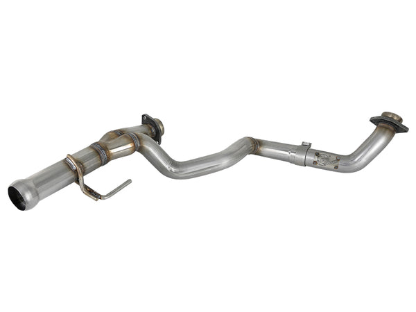 aFe POWER Twisted Steel Y-Pipe 2-1/4in 409 SS Exhaust System 2018 Jeep Wrangler (JL) V6-3.6L - Bull Strap