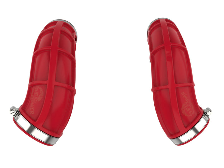 aFe Power 22-24 Toyota Land Cruiser (J300) / 22-24 Toyota Tundra V6-3.4L (tt) Red Turbo Inlet Pipes - Bull Strap