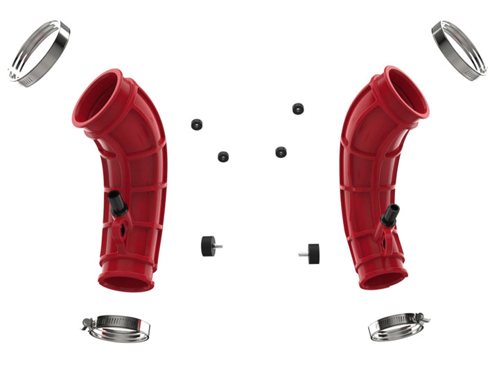 aFe Power 22-24 Toyota Land Cruiser (J300) / 22-24 Toyota Tundra V6-3.4L (tt) Red Turbo Inlet Pipes - Bull Strap