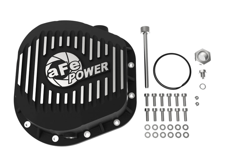 aFe Power Cover Diff Rear Machined COV Diff R Ford Diesel Trucks 86-11 V8-6.4/6.7L (td) Machined - Bull Strap