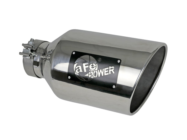 aFe Power MACH Force-Xp 304 Stainless Steel Clamp-on Exhaust Tip - Polished - Bull Strap