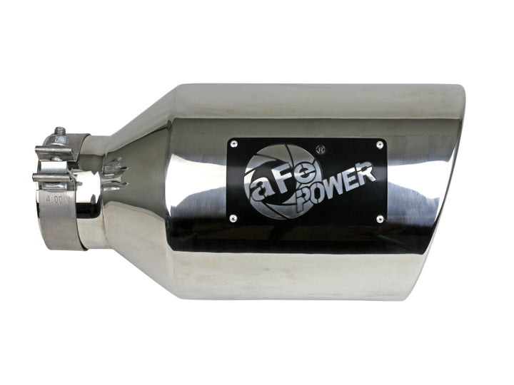 aFe Power MACH Force-Xp 304 Stainless Steel Clamp-on Exhaust Tip - Polished - Bull Strap