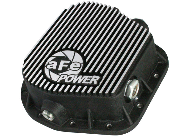 aFe Power Rear Differential Cover (Machined) 12 Bolt 9.75in 11-13 Ford F-150 EcoBoost V6 3.5L (TT) - Bull Strap