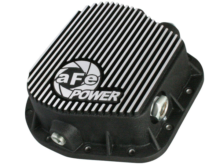 aFe Power Rear Differential Cover (Machined) 12 Bolt 9.75in 11-13 Ford F-150 EcoBoost V6 3.5L (TT) - Bull Strap