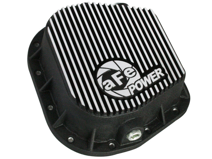 aFe Power Rear Differential Cover (Machined) 12 Bolt 9.75in 11-13 Ford F-150 EcoBoost V6 3.5L (TT) - Bull Strap