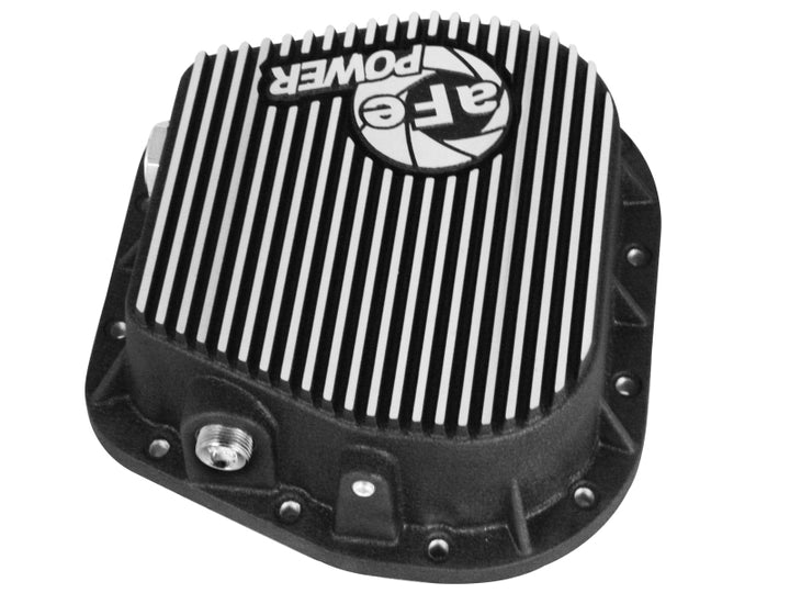 aFe Power Rear Differential Cover (Machined) 12 Bolt 9.75in 11-13 Ford F-150 EcoBoost V6 3.5L (TT) - Bull Strap