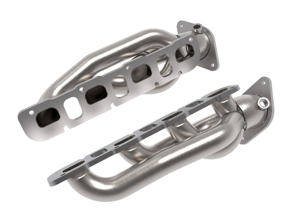 aFe Power Twisted Steel 304SS Shorty Header 2021 Ram 1500 TRX V8-6.2L (uncoated) - Bull Strap