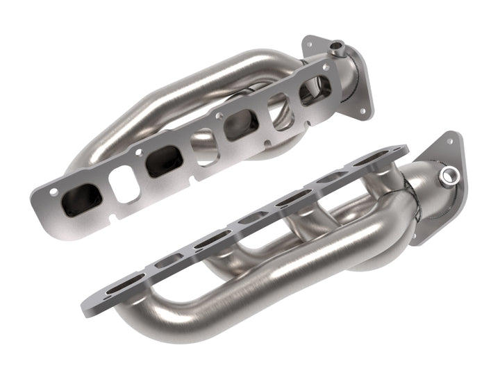 aFe Power Twisted Steel 304SS Shorty Header 2021 Ram 1500 TRX V8-6.2L (uncoated) - Bull Strap