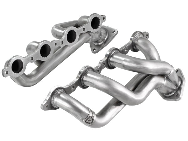 aFe Power Twisted Steel Headers 409 Stainless Steel 02-13 GM Silverado/Sierra 1500 V8 GMT800/GMT900 - Bull Strap