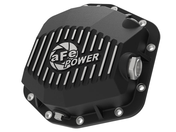 aFe Pro Series Rear Differential Cover Black 2018+ Jeep Wrangler (JL) V6 3.6L (Dana M220) - Bull Strap