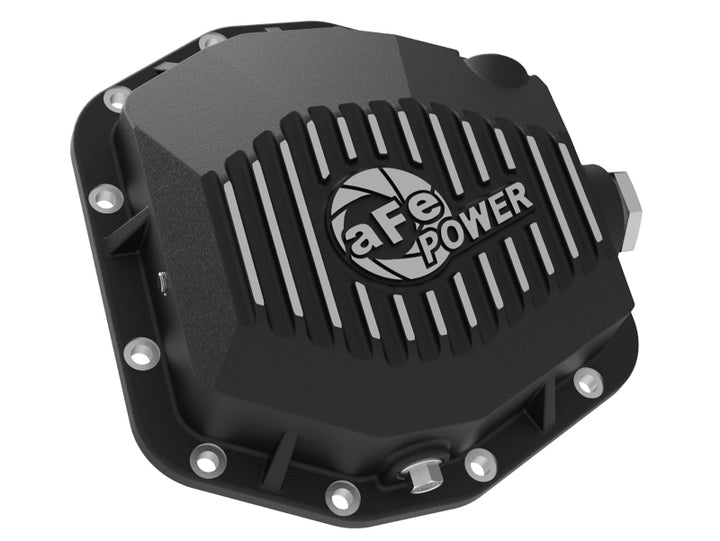 aFe Pro Series Rear Differential Cover Black 2018+ Jeep Wrangler (JL) V6 3.6L (Dana M220) - Bull Strap