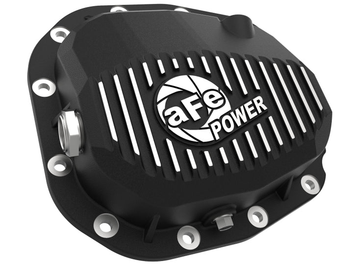 aFe Pro Series Rear Differential Cover Black w/ Fins 15-19 Ford F-150 (w/ Super 8.8 Rear Axles) - Bull Strap
