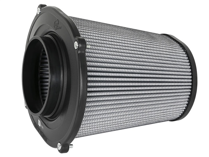aFe Quantum Pro DRY S Air Filter Inverted Top - 5in Flange x 8in Height - Dry PDS - Bull Strap