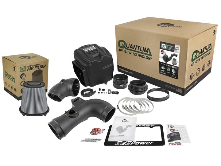 aFe Quantum Pro DRY S Cold Air Intake System 11-16 GM/Chevy Duramax V8-6.6L LML - Dry - Bull Strap