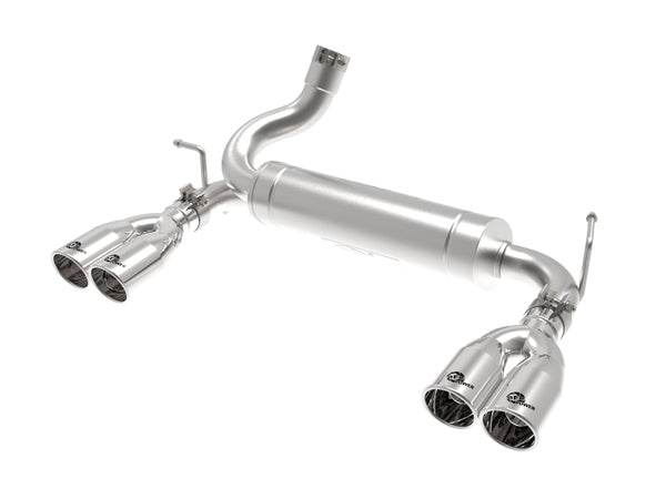 aFe Rebel Series 2.5in 409 SS Axle-Back Exhaust Polished 07-18 Jeep Wrangler (JK) V6-3.6L/3.8L - Bull Strap