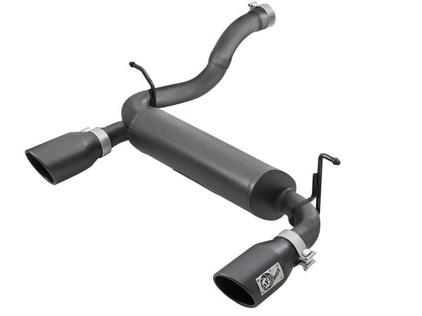 aFe Rebel Series 2.5in 409 SS Axle-Back Exhaust w/ Black Tips 2018+ Jeep Wrangler (JL) V6 3.6L - Bull Strap