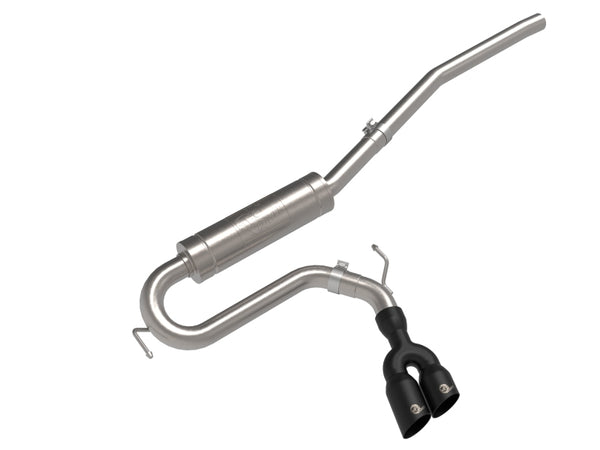 aFe Rebel Series 2.5in 409 SS Cat-Back Exhaust w/ Black Tip 2022 Ford Maverick - Bull Strap