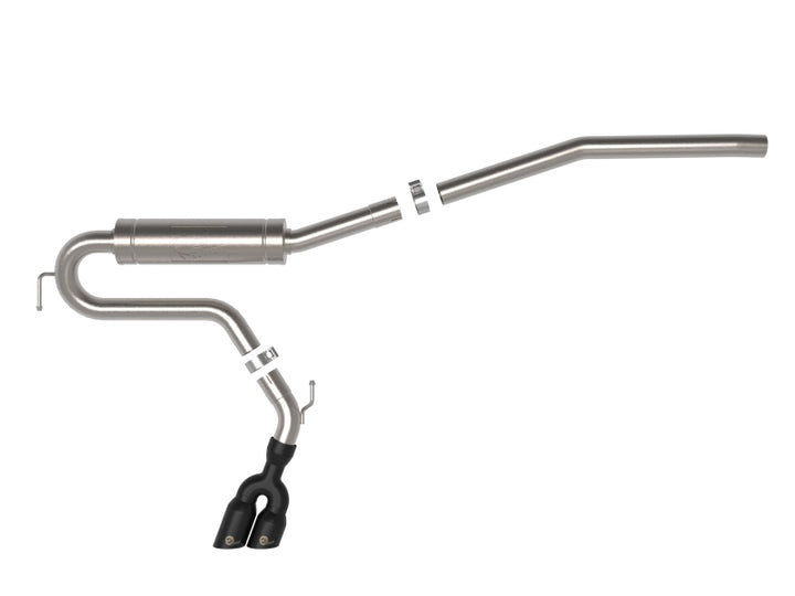 aFe Rebel Series 2.5in 409 SS Cat-Back Exhaust w/ Black Tip 2022 Ford Maverick - Bull Strap