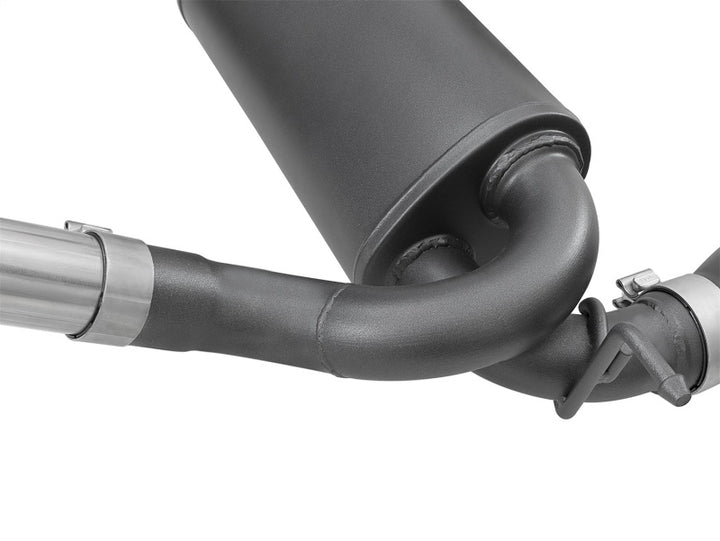 aFe Rebel Series 2.5in 409 SS Cat-Back Exhaust w/ Black Tips 2007+ Jeep Wrangler (JK) V6 3.6L/3.8L - Bull Strap