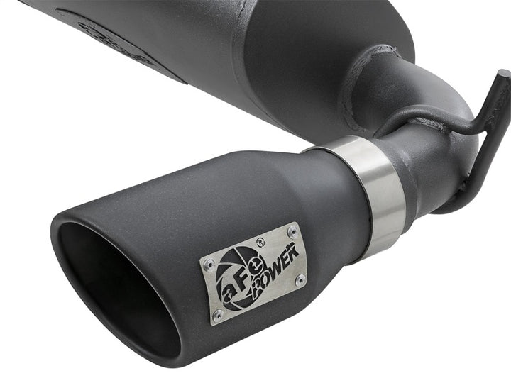 aFe Rebel Series 2.5in 409 SS Cat-Back Exhaust w/ Black Tips 2007+ Jeep Wrangler (JK) V6 3.6L/3.8L - Bull Strap
