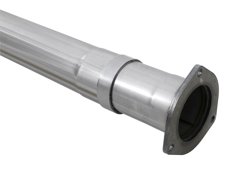 aFe Rebel XD 4in SS DPF-Back Exhaust 17-18 Ford Diesel Trucks V8-6.7L (td) w/ Dual Black Tips - Bull Strap