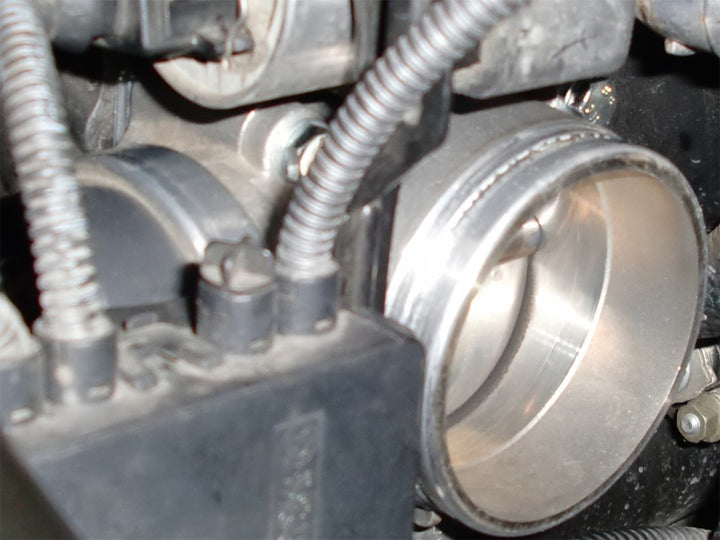 aFe Silver Bullet Throttle Body Spacers TBS BMW 325i (E46) 01-06 L6-2.5L - Bull Strap
