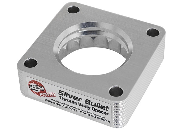 aFe Silver Bullet Throttle Body Spacers TBS Jeep Wrangler (TJ YJ) 91-06 4.0L - Bull Strap