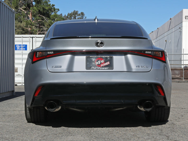 aFe Takeda 14-22 Lexus IS350 V6 2.5in. 304 Stainless Steel Axle-Back Exhaust System w/ Black Tip - Bull Strap