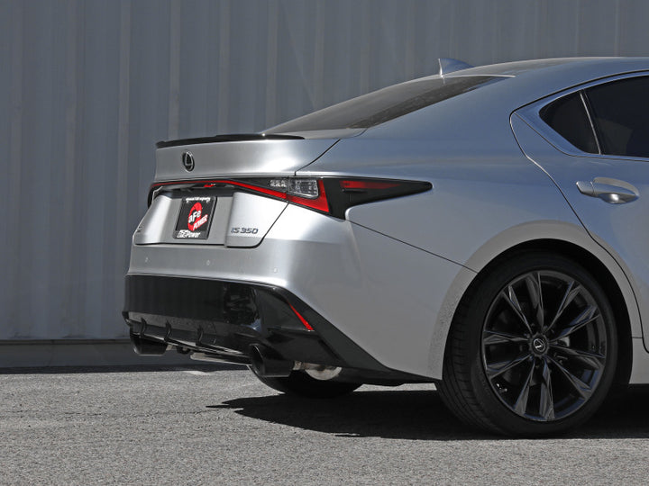 aFe Takeda 14-22 Lexus IS350 V6 2.5in. 304 Stainless Steel Axle-Back Exhaust System w/ Black Tip - Bull Strap