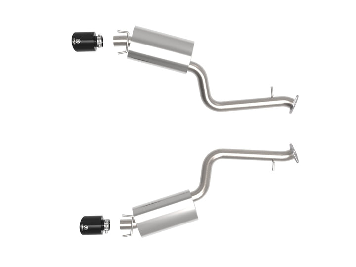 aFe Takeda 14-22 Lexus IS350 V6 2.5in. 304 Stainless Steel Axle-Back Exhaust System w/ Black Tip - Bull Strap