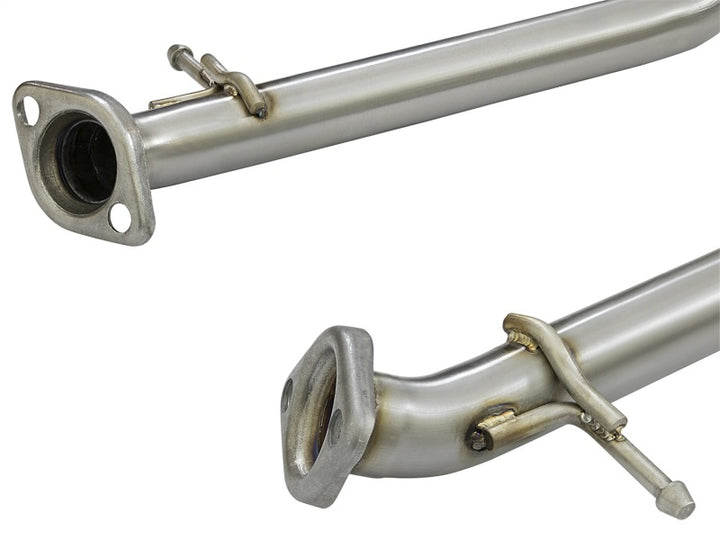 aFe Takeda 16-17 Lexus RC 200T 2.0L (t) 2in. SS Axle-Back Exhaust System w/Polished Blue Tips - Bull Strap