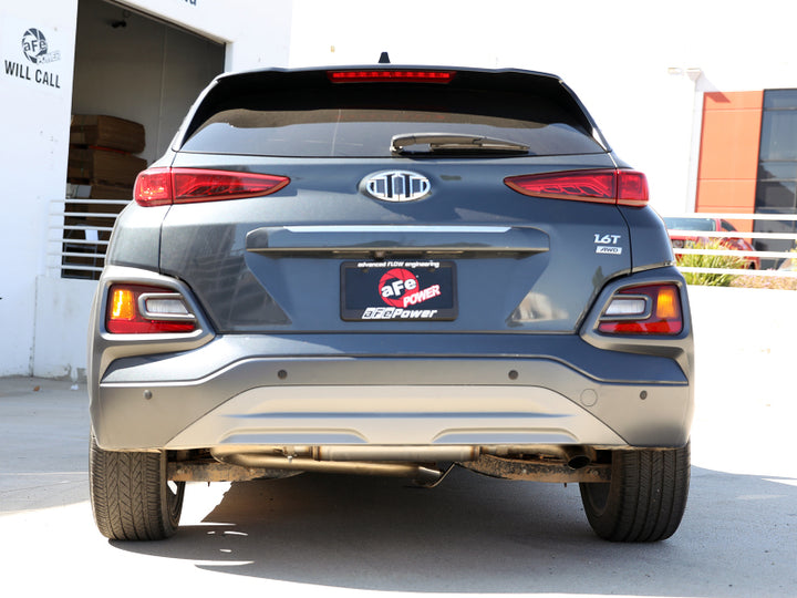 aFe Takeda 2-1/2in 304 SS Axle-Back Exhaust 18-21 Hyundai Kona L4 1.6L (t) - Bull Strap