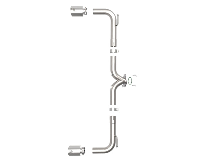 aFe Takeda 2-1/2in 304 SS Axle-Back Exhaust w/ Polished Tips 14-18 Mazda 3 L4 2.0L/2.5L - Bull Strap
