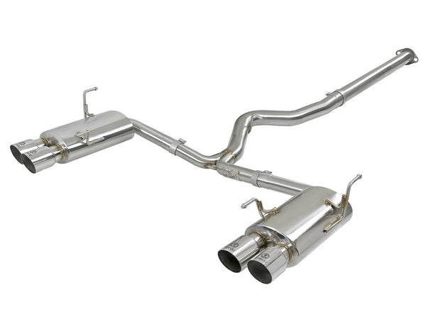 aFe Takeda 3in SS Exhaust Cat-Back 15-16 Subaru WRX/STI 2.0L/2.5L Polished Tips - Bull Strap