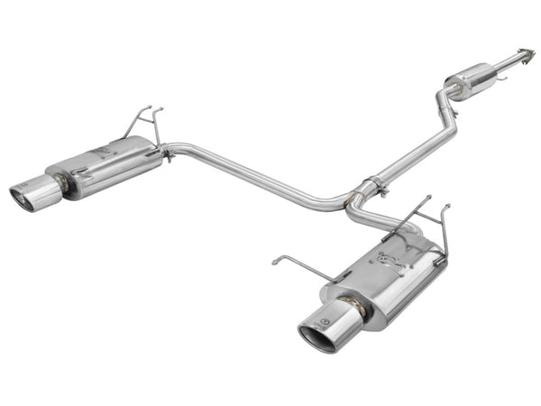 aFe Takeda Exhaust 2.25in to 2in Dia 304SS Cat-Back w/Polished Tips 08-12 Honda Accord Coupe V6 3.5L - Bull Strap