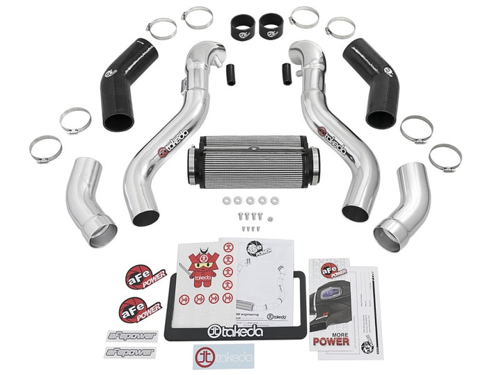 aFe Takeda Intake Stage-2 Polished Pro DRY S 09-17 Nissan 370Z V6 3.7L - Bull Strap