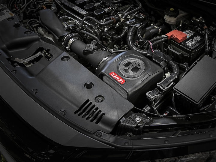 aFe Takeda Momentum GT Pro DRY S Cold Air Intake System 17-18 Honda Civic Si I4 1.5L (t) - Bull Strap