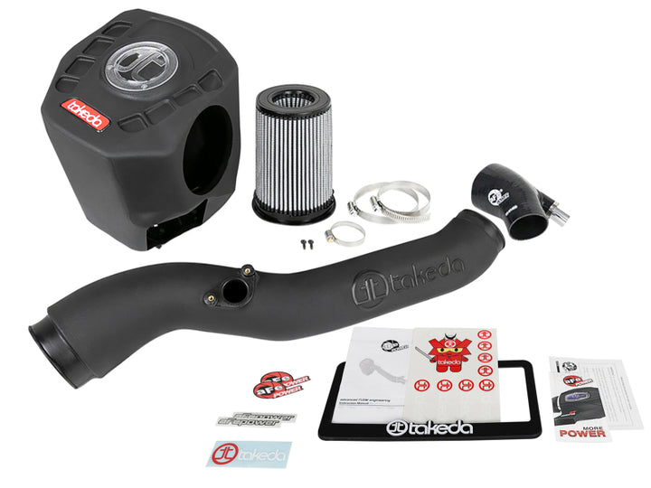 aFe Takeda Momentum GT Pro Dry S Cold Air Intake System 16-17 Lexus IS 200t - Bull Strap