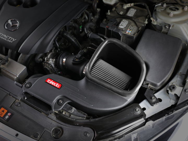 aFe Takeda Stage-2 Pro Dry S Cold Air Intake System 14-18 Mazda 3 L4-2.0L (Black) - Bull Strap