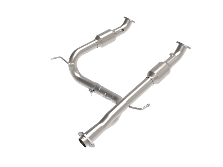aFe Toyota Tacoma 05-15 V6-4.0L Twisted Steel Y-Pipe w/ Cat - Bull Strap
