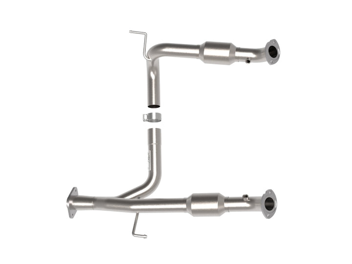 aFe Toyota Tacoma 05-15 V6-4.0L Twisted Steel Y-Pipe w/ Cat - Bull Strap