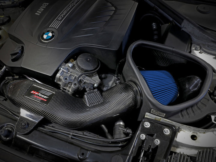 aFe Track Series Carbon Fiber Intake w/Pro 5R Filter BMW M2 (F87) 16-18 L6-3.0L (t) N55 - Bull Strap
